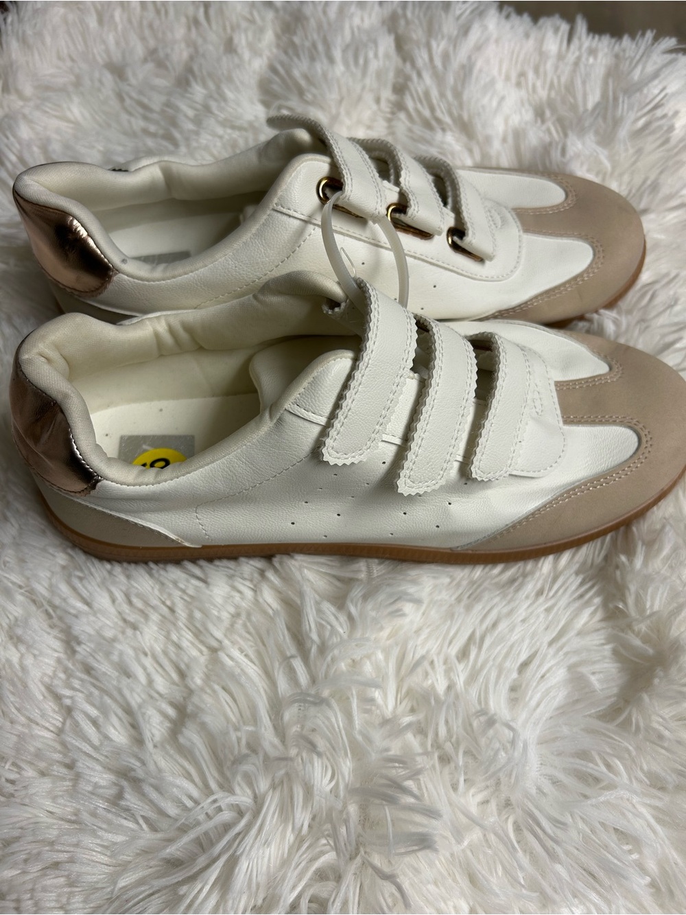 DV Dolce Vita Velcro Sneakers “Quick” Shiny Rose Gold Heel NWT 9 1/2
